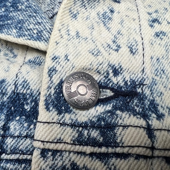 Bristol Blues End Of The Trail Hand Painted Indian Denim Jacket USA Large L Vtg - Picture 5 of 9
